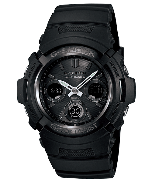 Collection G-Shock - AWG-M100B-1AER - Montre Casio – boîtier noir à placage ionique noir, bracelet en résine noire – vue de face
