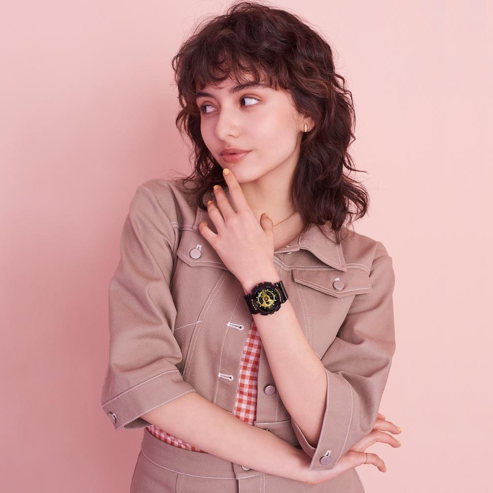 Collection Baby-G - BA-110X-1AER - Montre Casio – montre Baby-G noire, boîtier en résine noir, bracelet en résine noir, aiguilles et écran numérique – vue 4