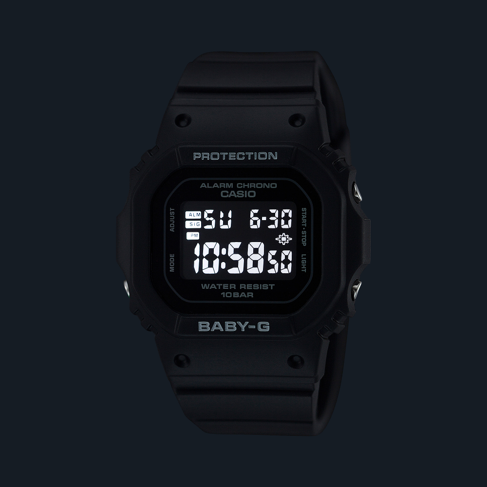 Collection Baby-G - BGD-565U-1ER - Montre Casio – boîtier carré en résine noire translucide, écran numérique, bracelet en résine noire – vue 2