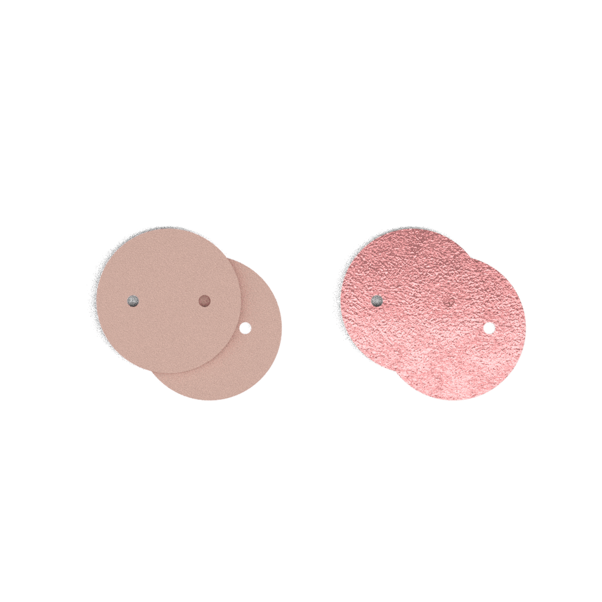 Cuir réversible Jasmin / Rose Métal – Boucles d'oreilles – 25 mm – Les Georgettes