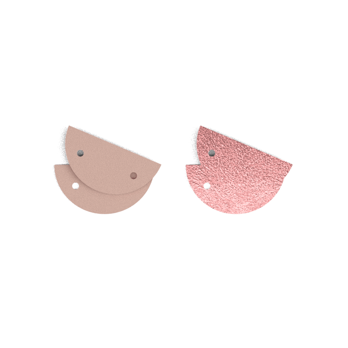 Cuir réversible Jasmin / Rose Métal – Boucles d'oreilles – 30 mm – Les Georgettes