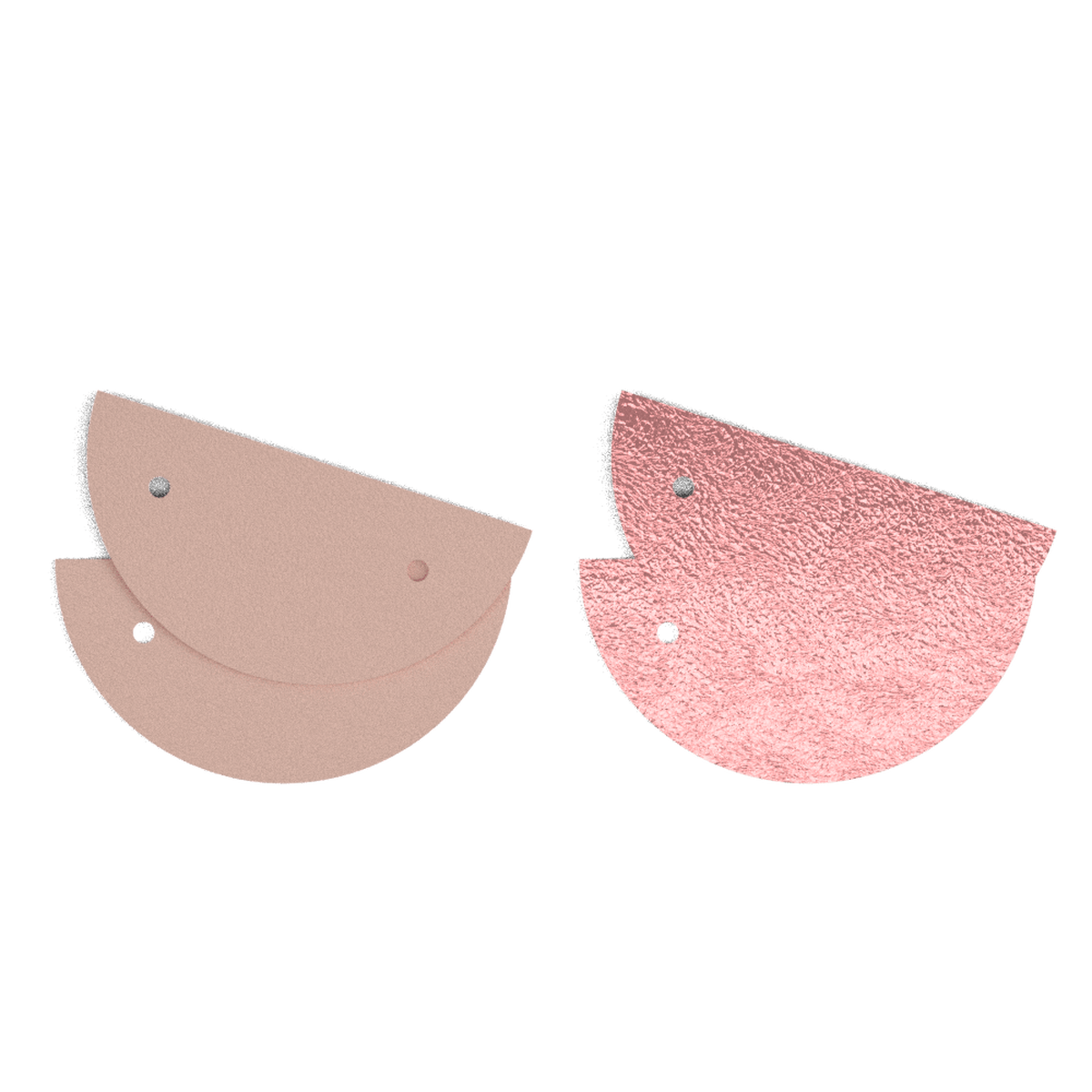 Cuir réversible Jasmin / Rose Métal – Boucles d'oreilles – 43 mm – Les Georgettes