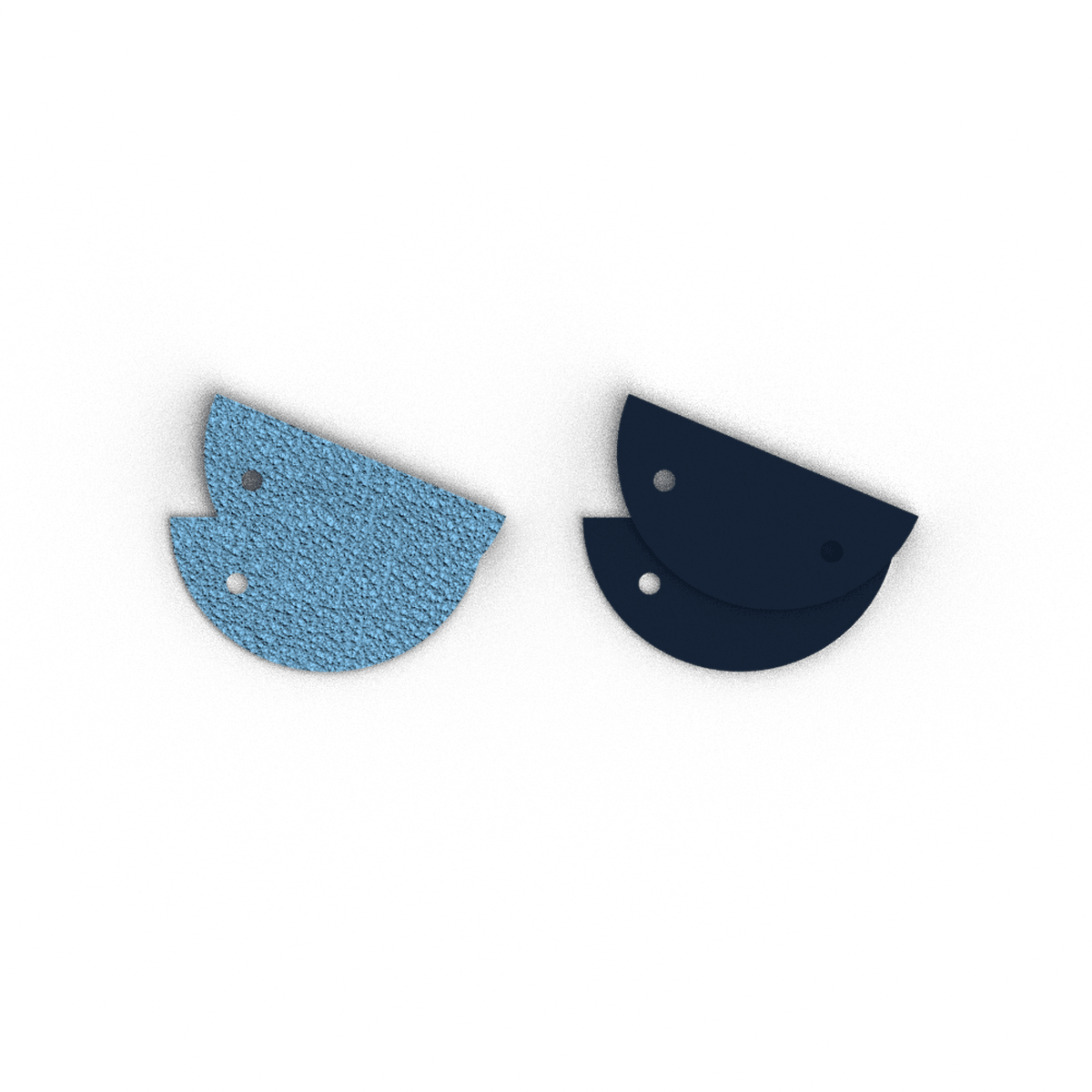 Cuir réversible Ciel étoilé / Marine – Boucles d'oreilles – 30 mm – Les Georgettes