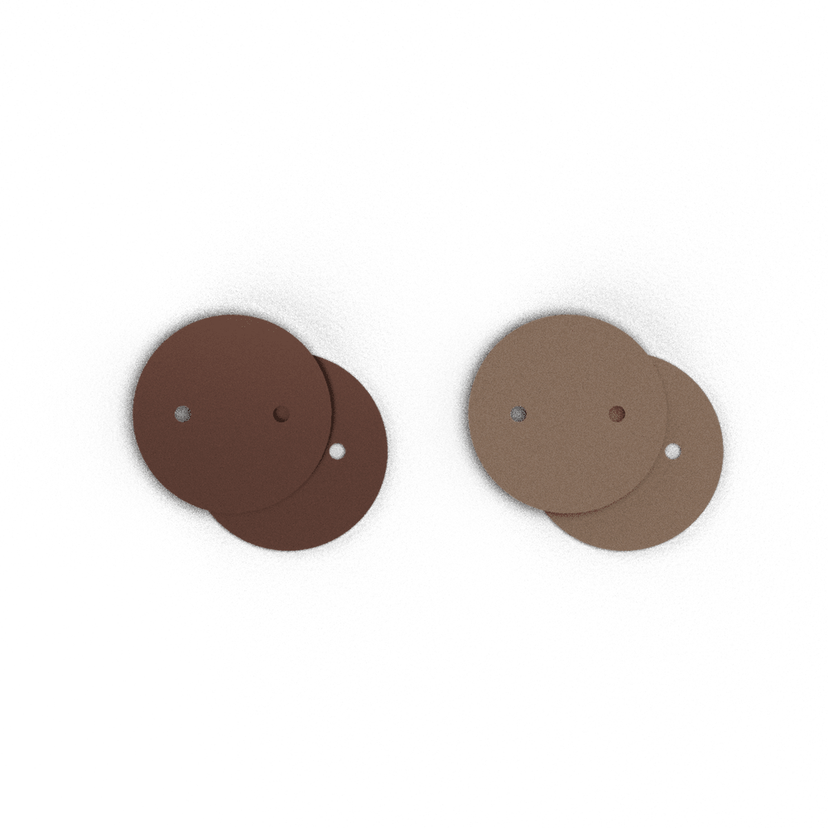 Cuir réversible Marron Glacé / Mocha – Boucles d'oreilles – 25 mm – Les Georgettes