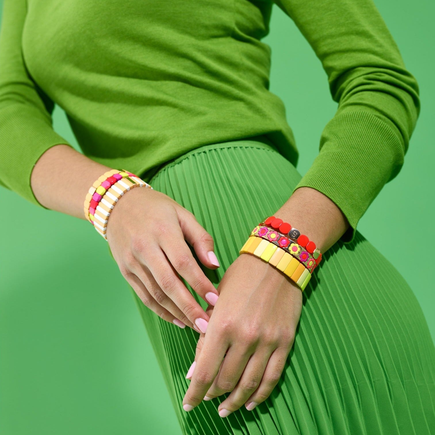 Colorblock - Multi Yellow - Bracelet - Simone in Bordeaux