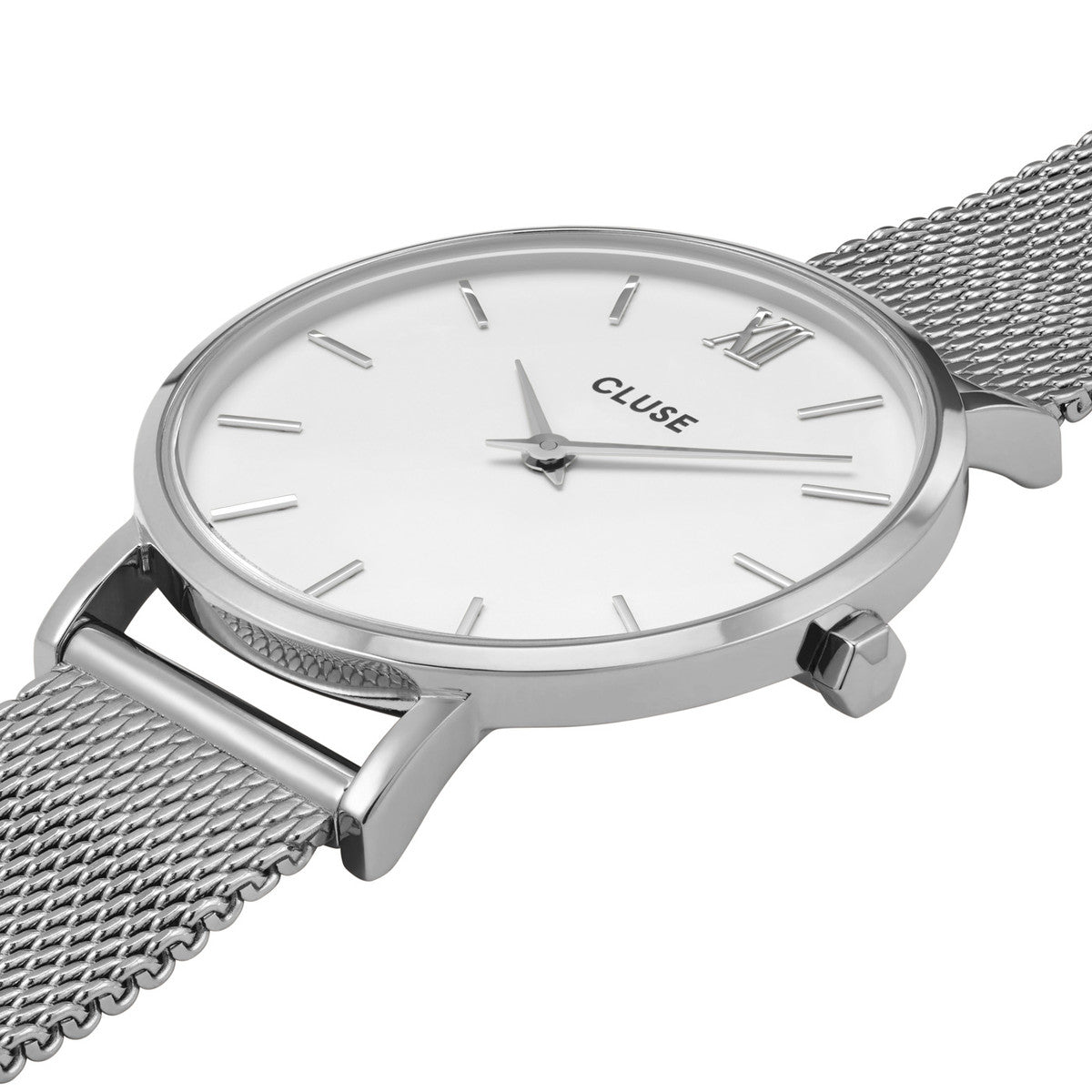 Minuit Mesh - Blanc Argenté - Montre Cluse