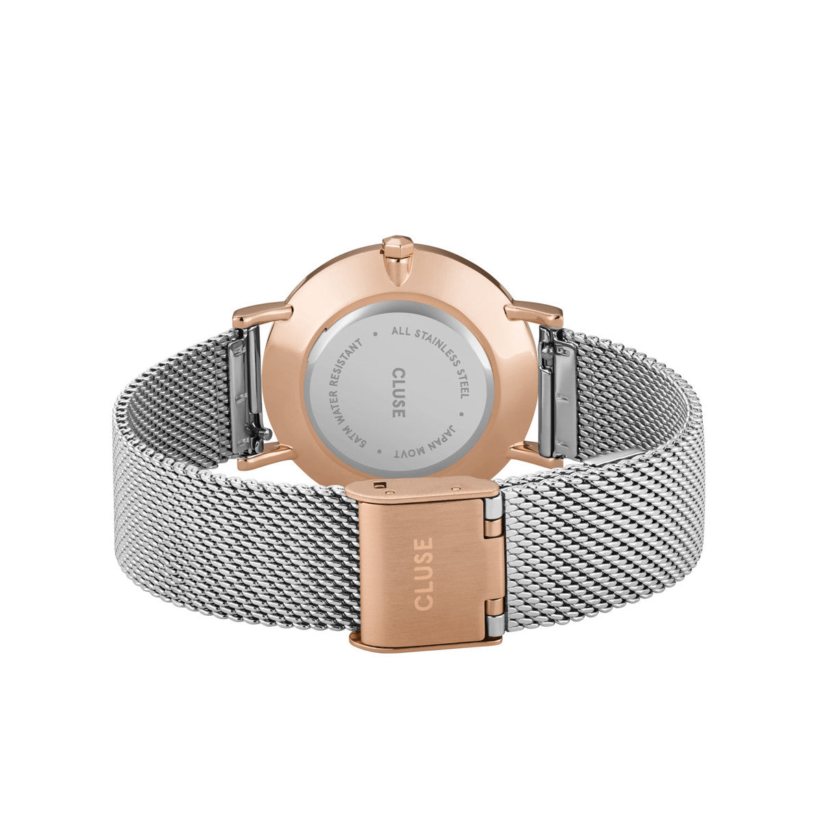 Minuit Mesh – Weißes Roségold – Cluse-Uhr