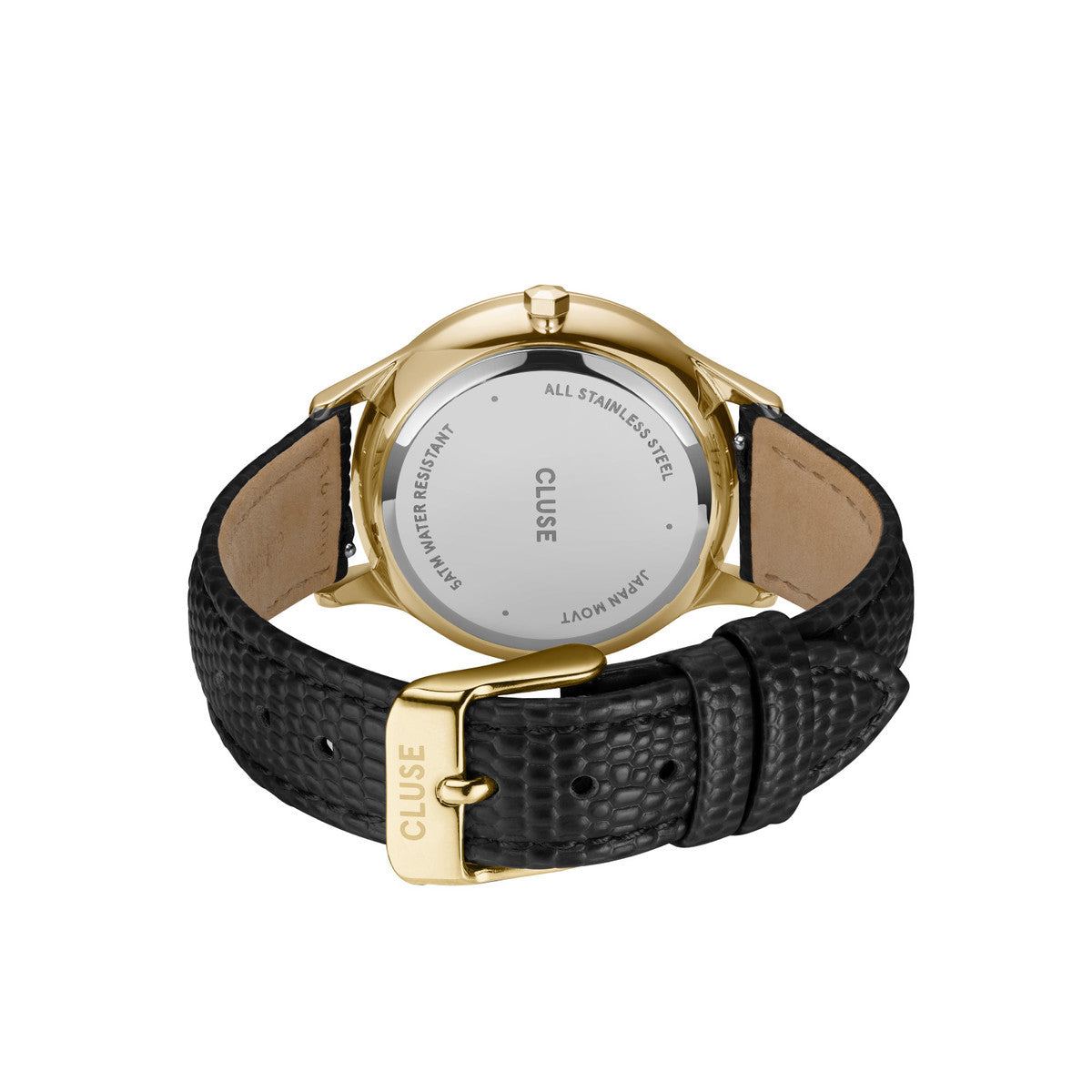 Midnight Multifunction - Gold Black Leather - Cluse Watch