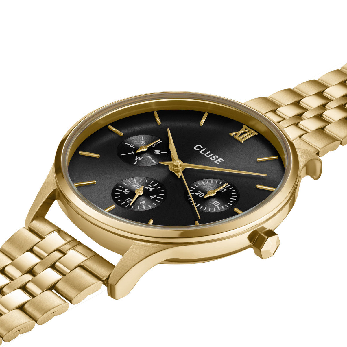 Minuit Multifunktionsuhr – Schwarzgold – Cluse-Uhr