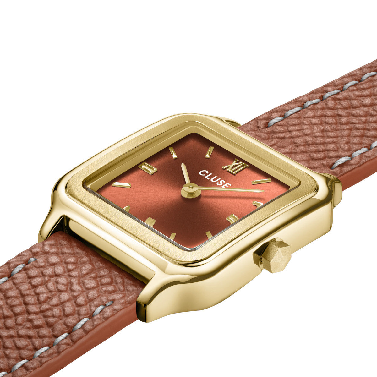 Gracieuse Petite – Goldbraun und doppeltes Leder – Cluse-Uhr