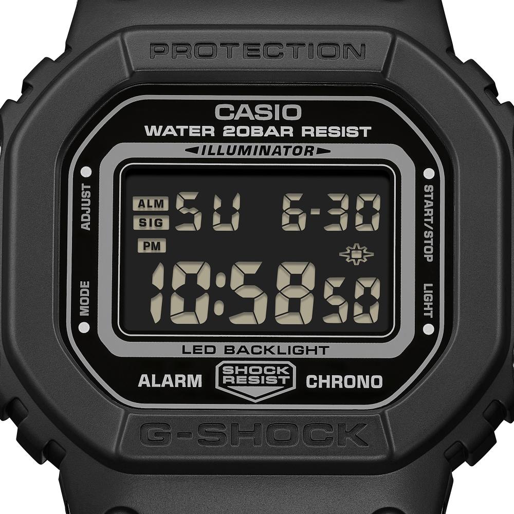 Collection G-Shock - DW-5600MNC-1ER - Montre Casio – boîtier en résine noir, bracelet en tissu noir à fermeture magnétique – vue 5