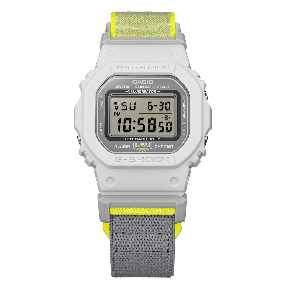 Collection G-Shock - DW-5600MNC-7A8ER - Montre Casio – boîtier en résine clair, bracelet en tissu clair à fermeture magnétique – vue 6