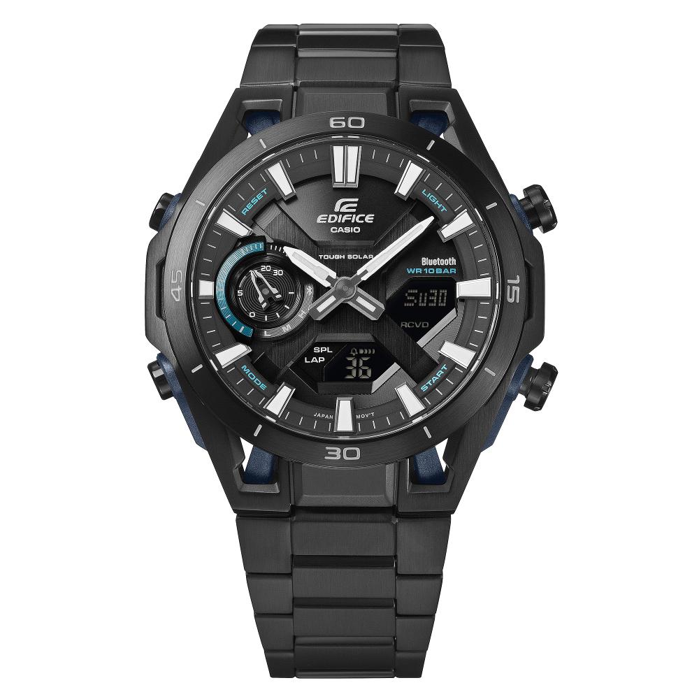 Collection Edifice - ECB-2300DC-1AEF - Montre Casio – montre analogique-numérique noire, boîtier carbone et acier, lunette et bracelet à placage ionique noir – vue 3