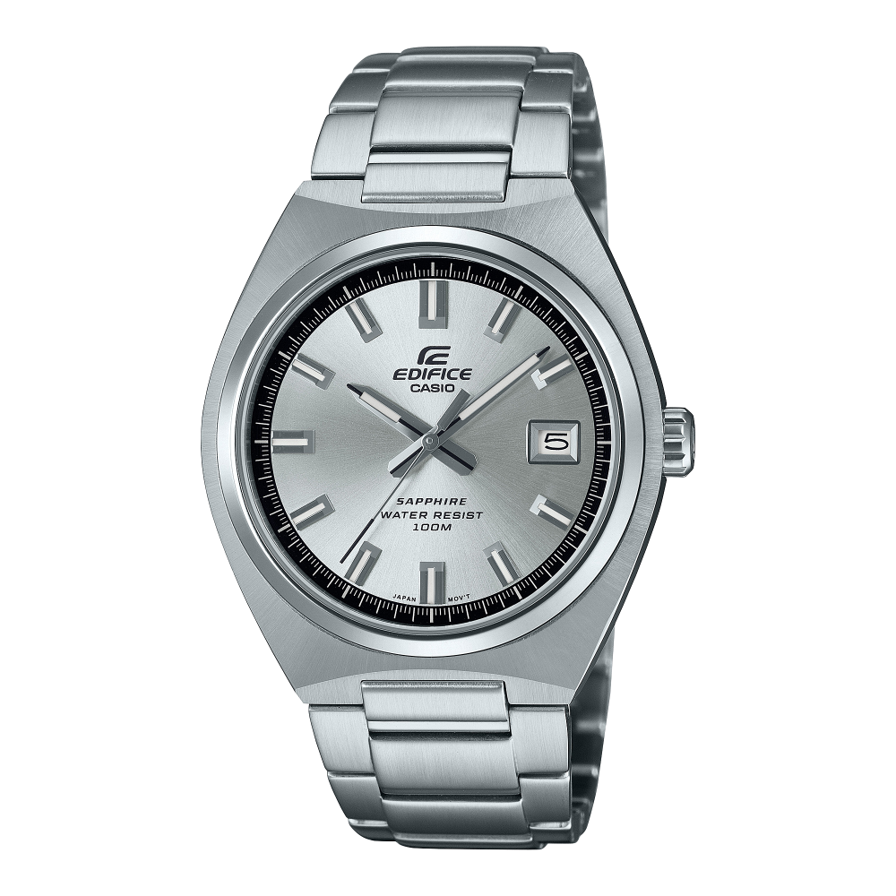Collection Edifice - EFB-109D-7AVEF - Montre Casio – montre ronde en acier inoxydable, cadran argenté soleillé, bracelet en acier – vue de face