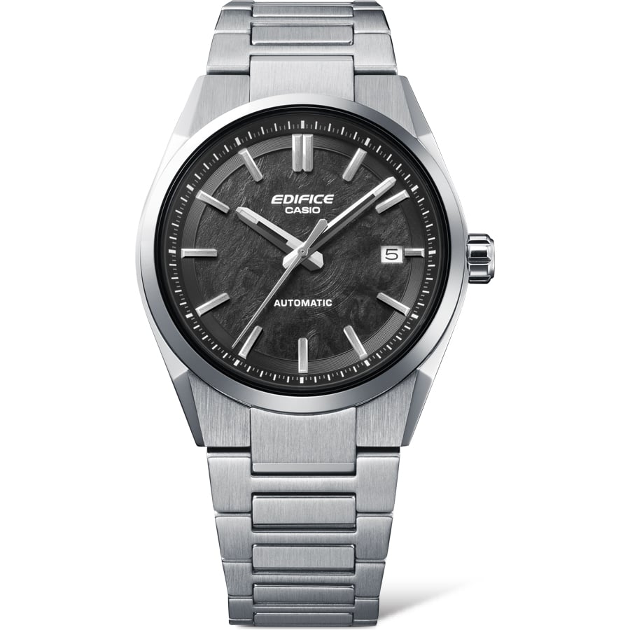 Collection Edifice - EFK-110D-1AER - Montre Casio – montre automatique à cadran noir texturé, boîtier et bracelet en acier inoxydable argenté – vue 6