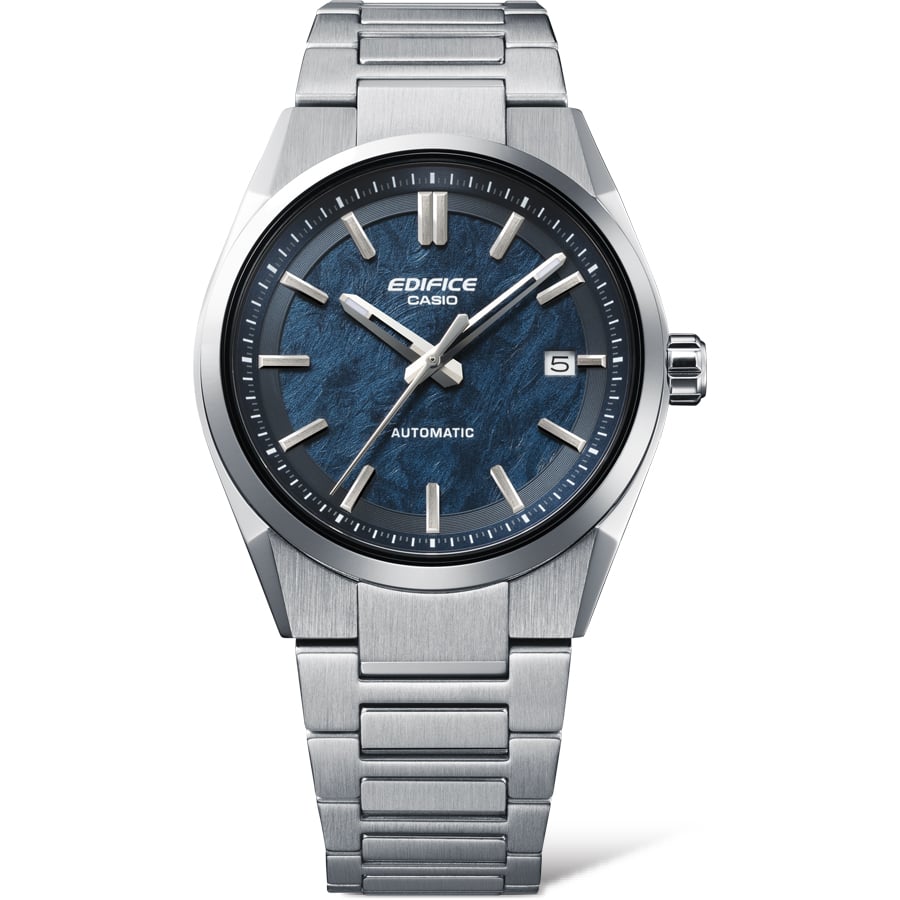 Collection Edifice - EFK-110D-2AER - Montre Casio – boîtier compact en acier inoxydable de 38 mm, cadran bleu texturé, bracelet acier massif – vue 4
