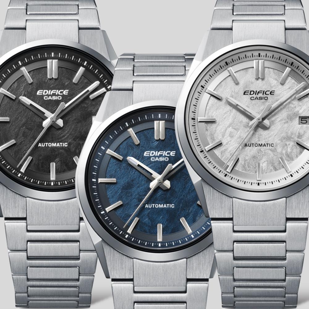 Collection Edifice - EFK-110D-1AER - Montre Casio – montre automatique à cadran noir texturé, boîtier et bracelet en acier inoxydable argenté – vue 5