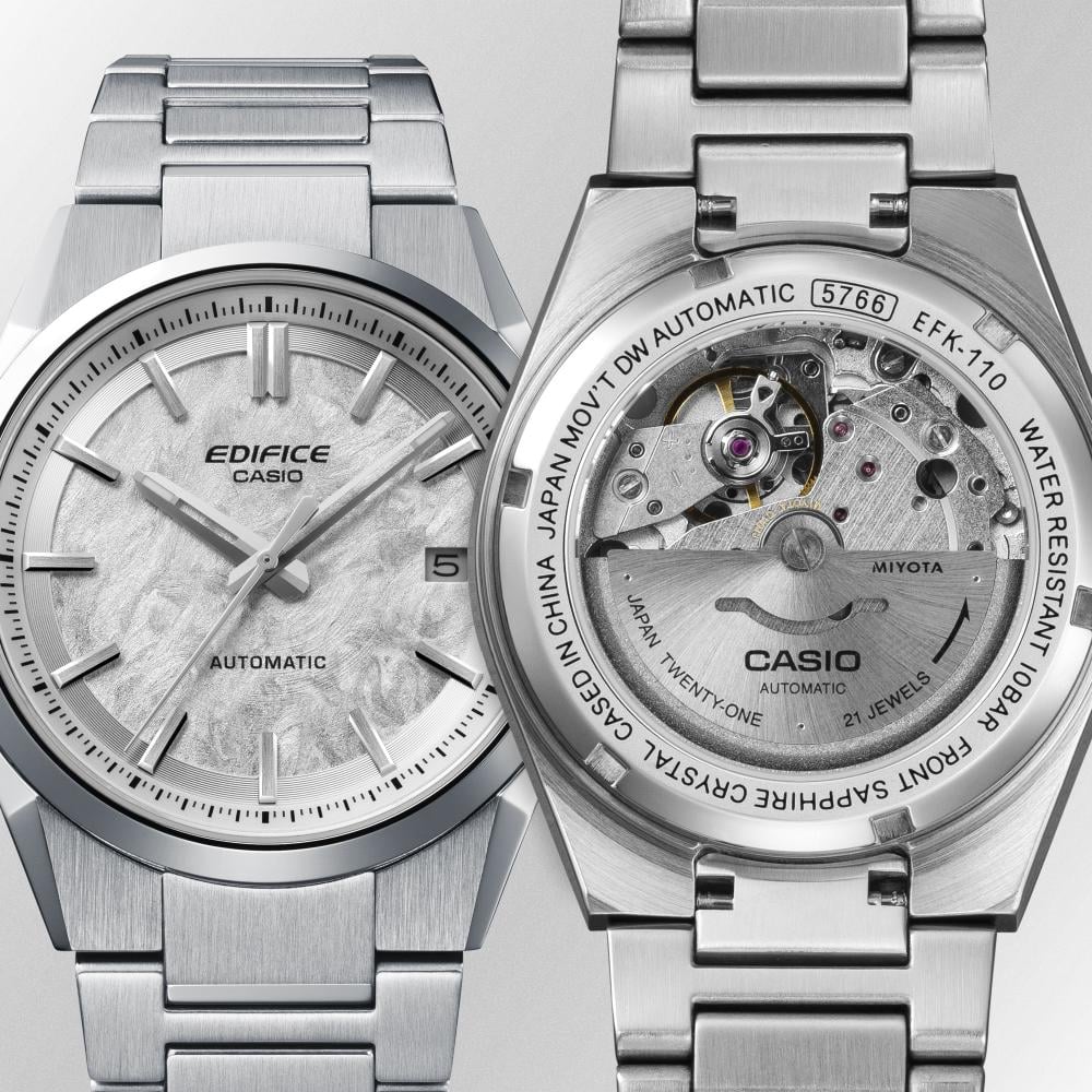 Collection Edifice - EFK-110D-7AER - Montre Casio – boîtier compact en acier argenté, cadran clair texturé, bracelet en acier – vue 7