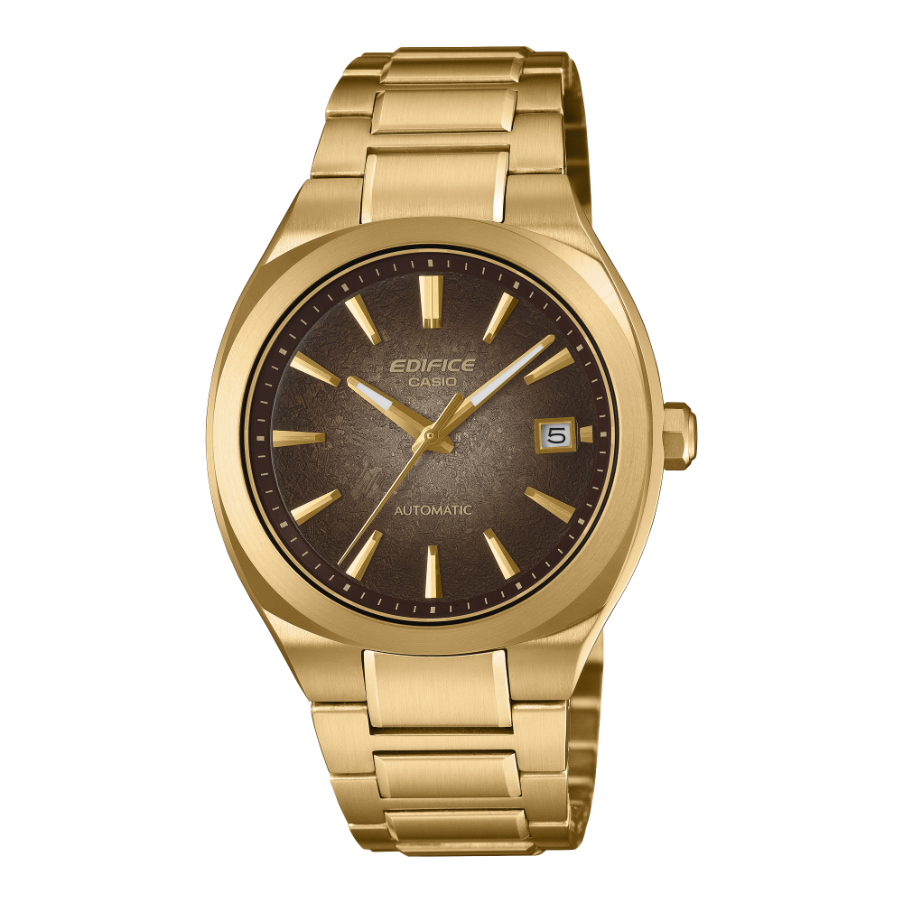 Collection Edifice - EFK-200DG-5AER - Montre Casio – boîtier doré, cadran marron, bracelet en acier doré – vue de face