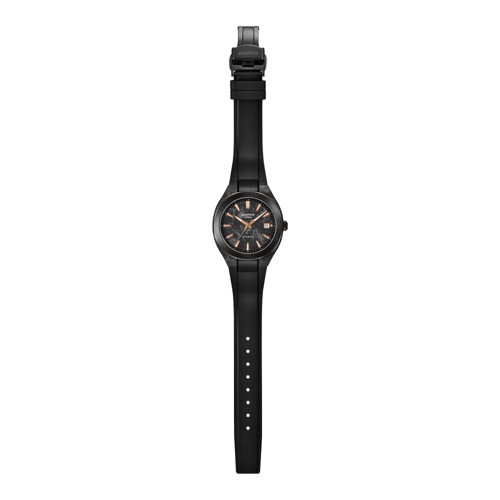 Collection Edifice - EFK-200XPB-1AER - Montre Casio – boîtier noir en carbone et acier, lunette noire, bracelet en résine noire, cadran à trois aiguilles – vue 8