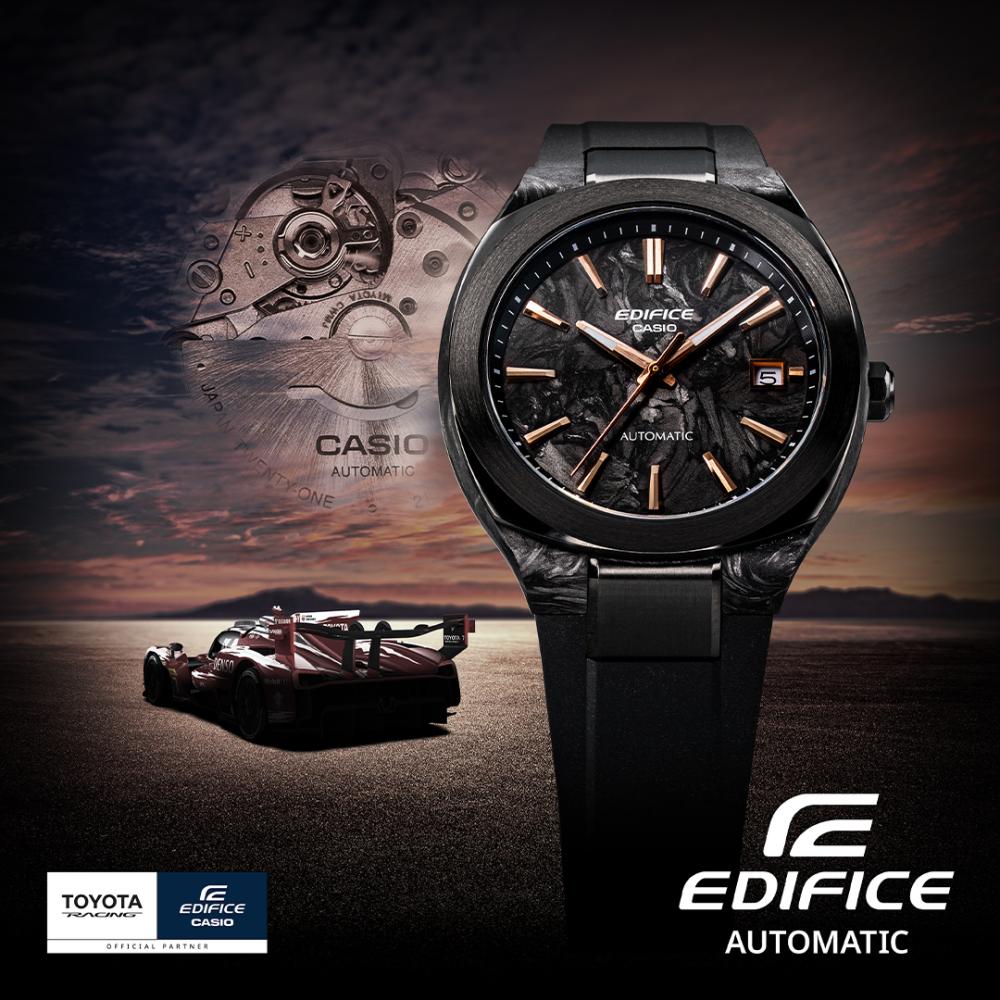 Collection Edifice - EFK-200XPB-1AER - Montre Casio – boîtier noir en carbone et acier, lunette noire, bracelet en résine noire, cadran à trois aiguilles – vue 3