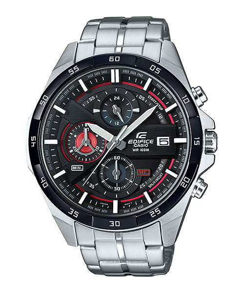Collection Edifice - EFR-556DB-1AVUEF - Montre Casio – chronographe noir à lunette à placage ionique noir, boîtier et bracelet en acier inoxydable – vue de face