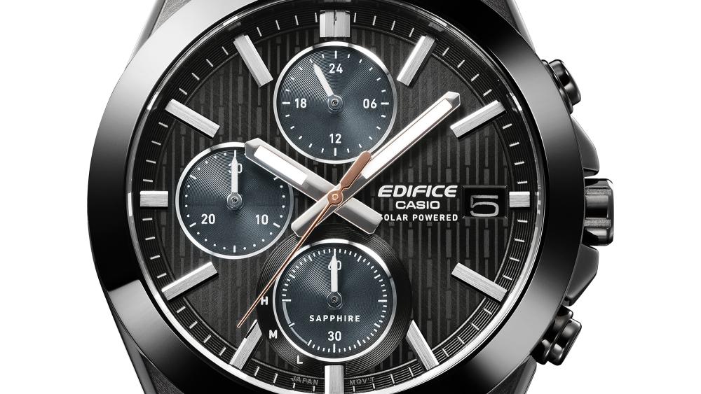 Collection Edifice - EFS-S650DC-1AEF - Montre Casio – chronographe solaire noir, boîtier et bracelet en acier à placage ionique noir, lunette en céramique – vue 2