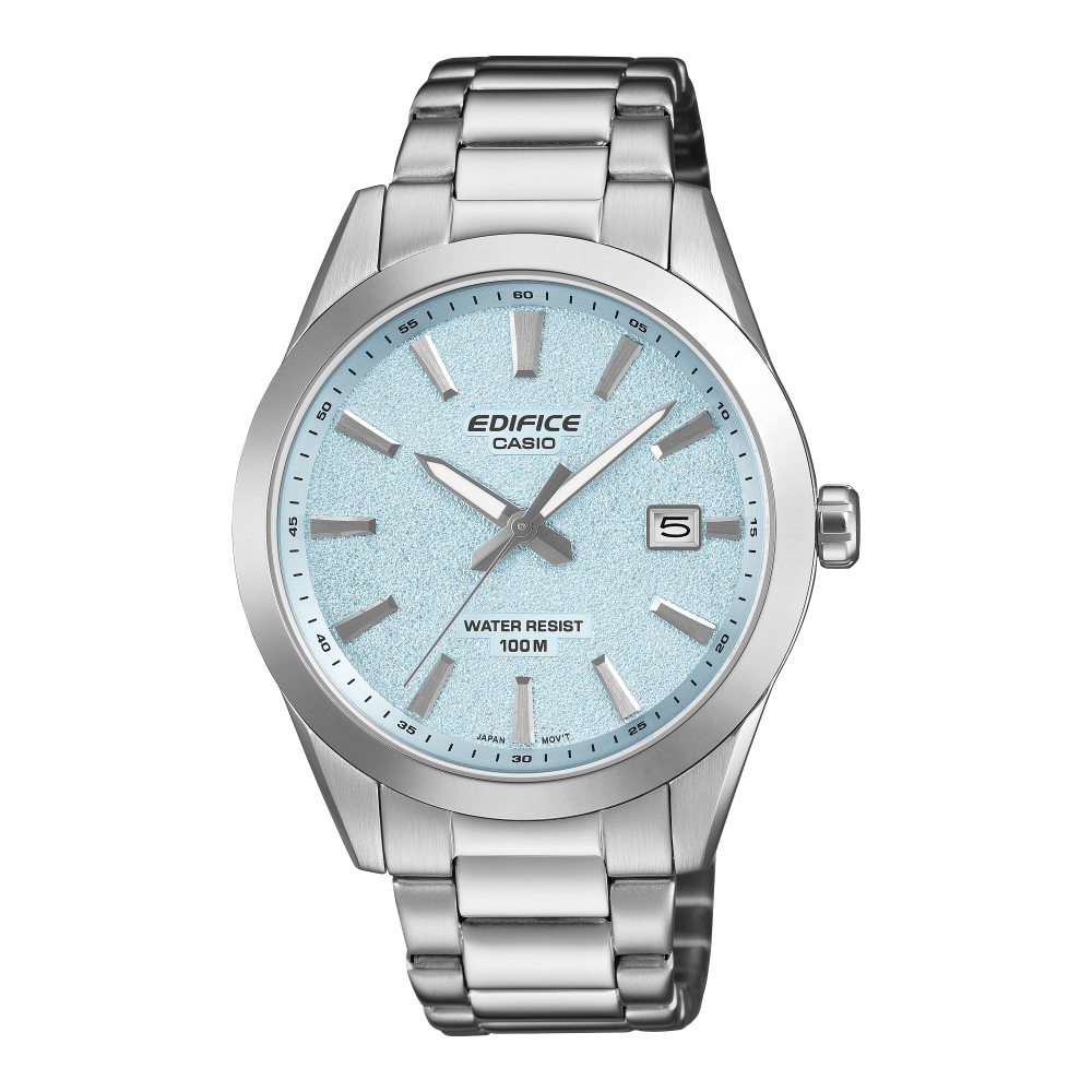 Collection Edifice - EFV-160D-2BVEF - Montre Casio – montre à cadran bleu texturé, boîtier et bracelet en acier inoxydable argenté – vue de face