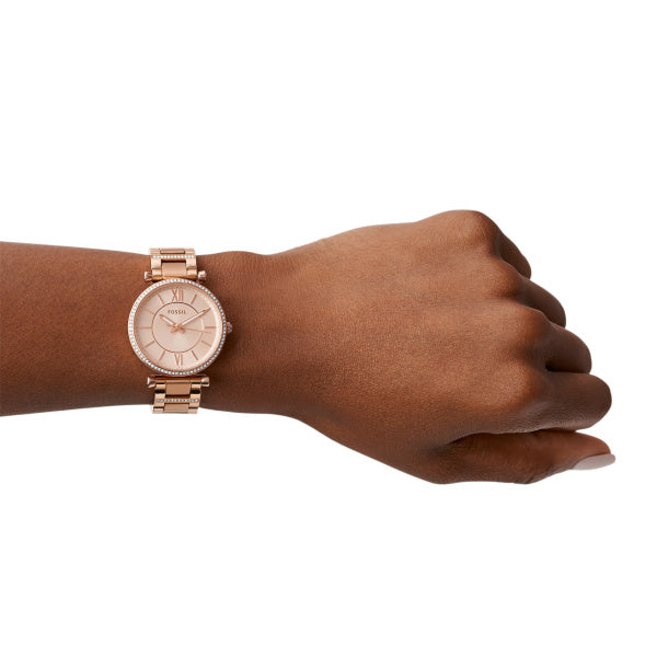 Montre femme Fossil Carlie ES4301 – cadran doré rose bracelet acier inoxydable doré rose – vue 4