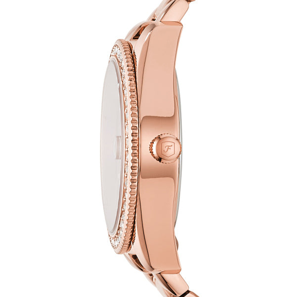Montre femme Fossil Scarlette ES4318 – cadran doré rose bracelet acier inoxydable doré rose – vue 2