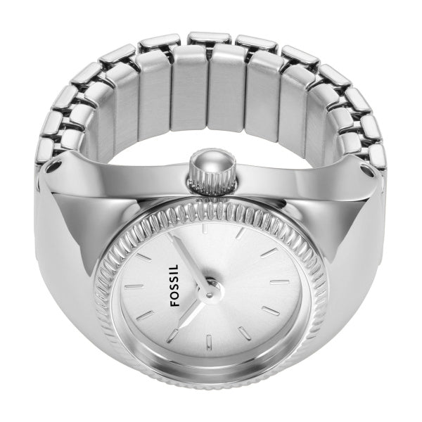 Montre femme Fossil Ring Watch ES5245 – cadran blanc bracelet acier inoxydable – vue 3