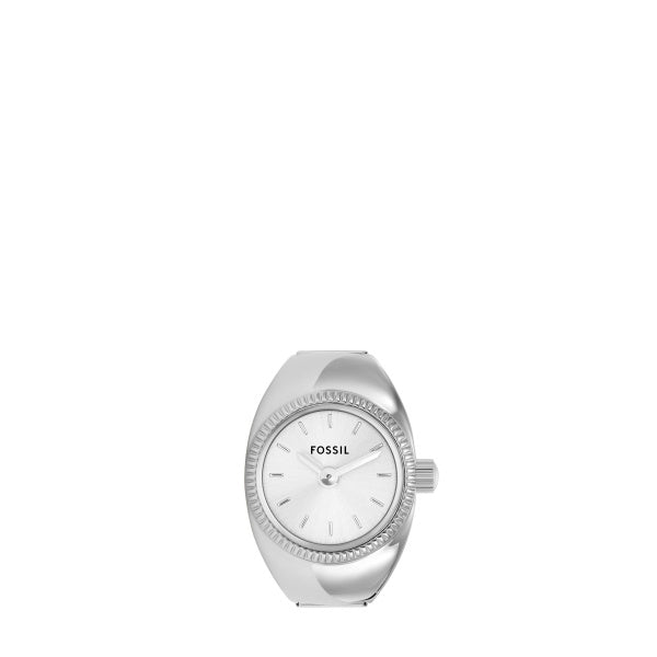 Montre femme Fossil Ring Watch ES5245 – cadran blanc bracelet acier inoxydable – vue 2