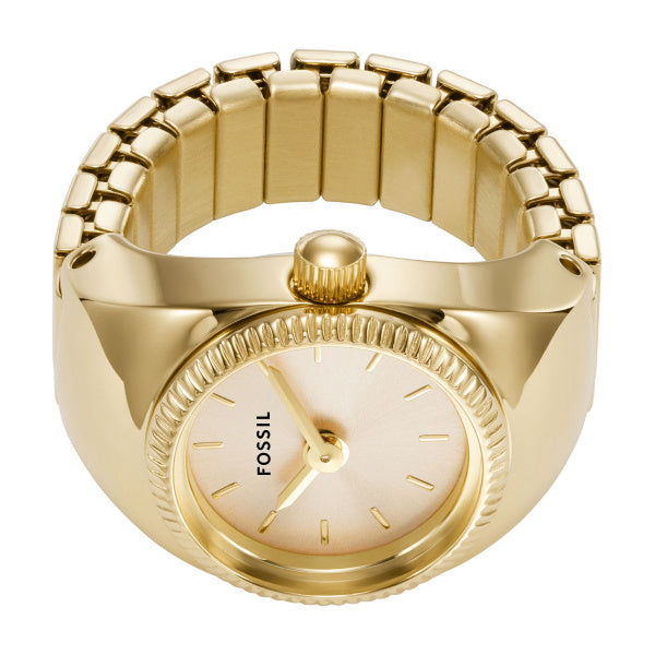 Montre femme Fossil Ring Watch ES5246 – cadran doré bracelet acier inoxydable – vue 3