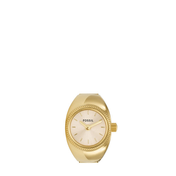 Montre femme Fossil Ring Watch ES5246 – cadran doré bracelet acier inoxydable – vue 2