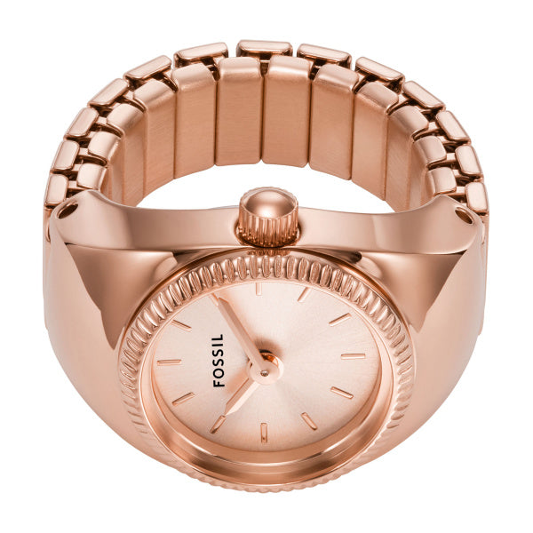 Montre femme Fossil Ring Watch ES5247 – cadran doré rose bracelet acier inoxydable – vue 3