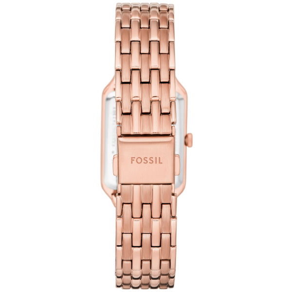Montre femme Fossil Raquel ES5271 – cadran blanc bracelet acier inoxydable doré rose – vue 5