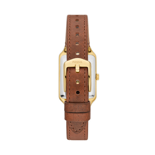 Montre femme Fossil Raquel ES5303 – cadran gris bracelet cuir marron – vue 2