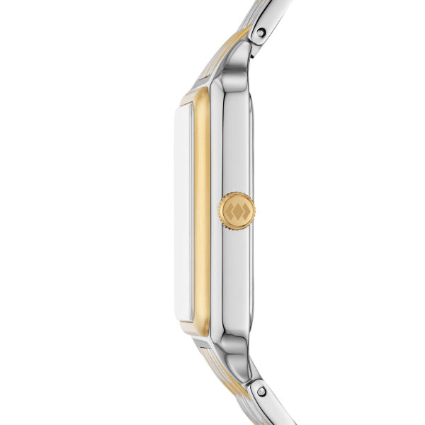 Montre femme Fossil Raquel ES5305 – cadran nacre bracelet acier inoxydable bicolore – vue 3