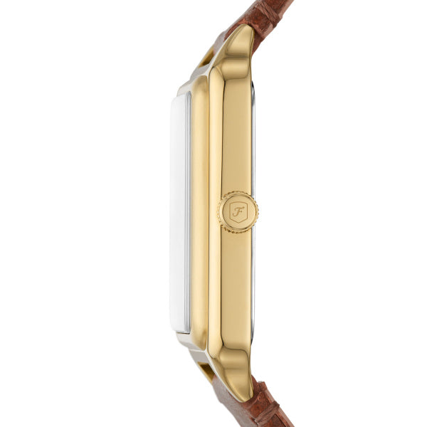 Montre femme Fossil Raquel ES5307 – cadran nacre bracelet cuir marron – vue 3
