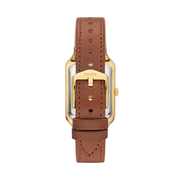 Montre femme Fossil Raquel ES5307 – cadran nacre bracelet cuir marron – vue 2