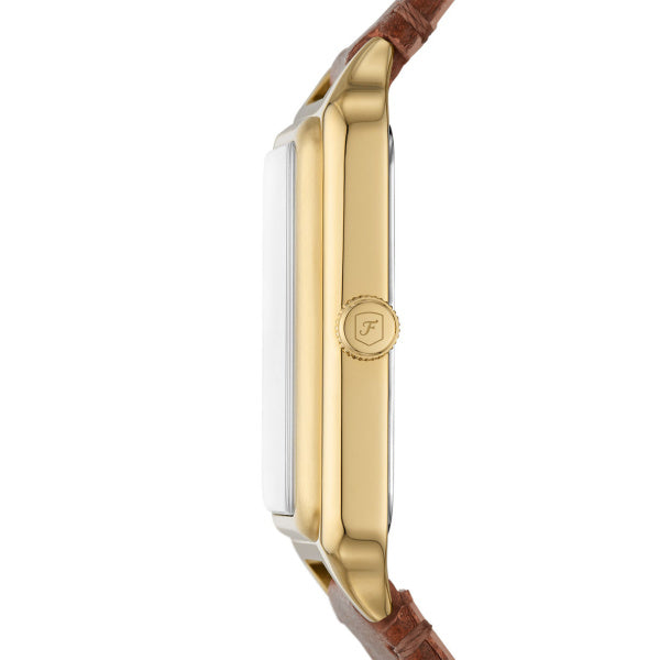 Montre femme Fossil Raquel ES5307 – cadran nacre bracelet cuir marron – vue 5