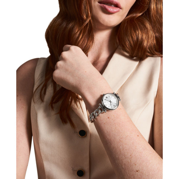 Montre femme Fossil Carlie ES5331 – cadran argenté bracelet acier inoxydable argenté – vue 5