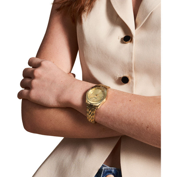 Montre femme Fossil Scarlette ES5338 – cadran doré bracelet acier inoxydable doré – vue 5