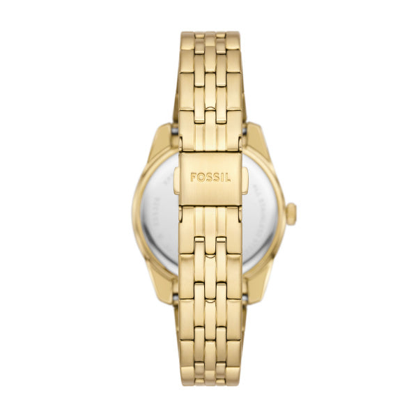Montre femme Fossil Scarlette ES5338 – cadran doré bracelet acier inoxydable doré – vue 2