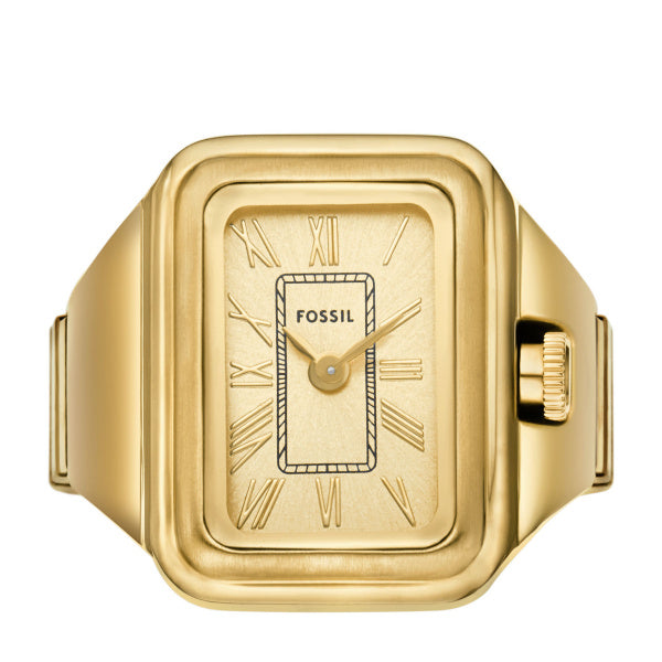 Montre femme Fossil Raquel Watch Ring ES5343 – cadran doré bracelet acier inoxydable doré – vue 2