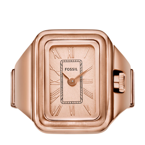 Montre femme Fossil Raquel Watch Ring ES5345 – cadran doré rose bracelet acier inoxydable doré rose – vue 2