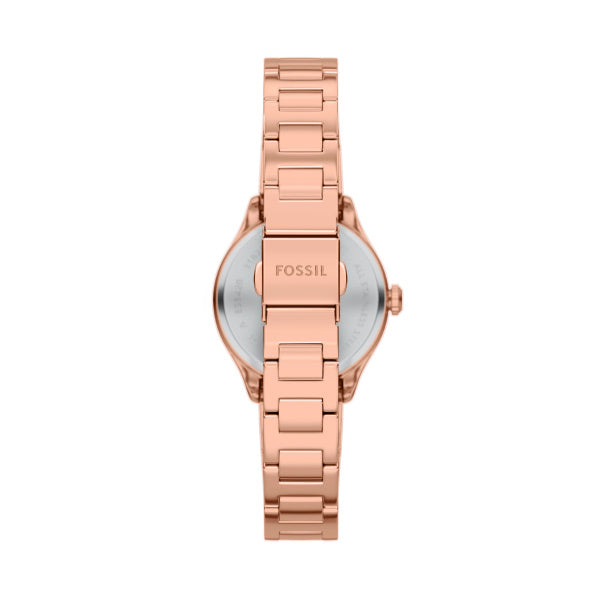Montre femme Fossil Gilmore ES5420 – cadran argenté bracelet acier inoxydable doré rose – vue 2