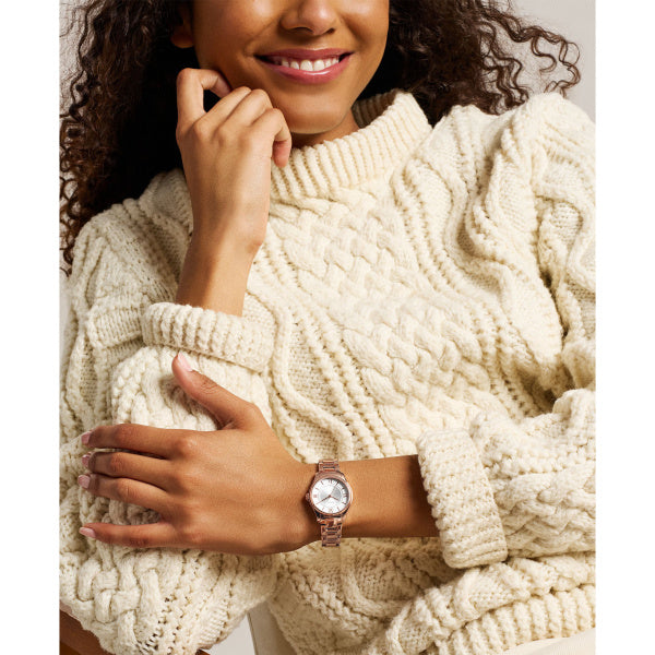 Montre femme Fossil Gilmore ES5420 – cadran argenté bracelet acier inoxydable doré rose – vue 4