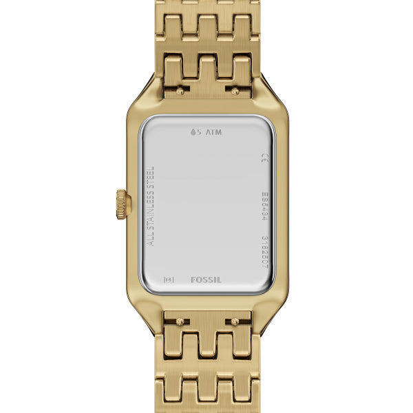 Montre femme Fossil Raquel ES5434 – cadran noir bracelet acier inoxydable doré – vue 4