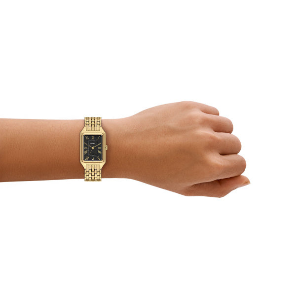 Montre femme Fossil Raquel ES5434 – cadran noir bracelet acier inoxydable doré – vue 5